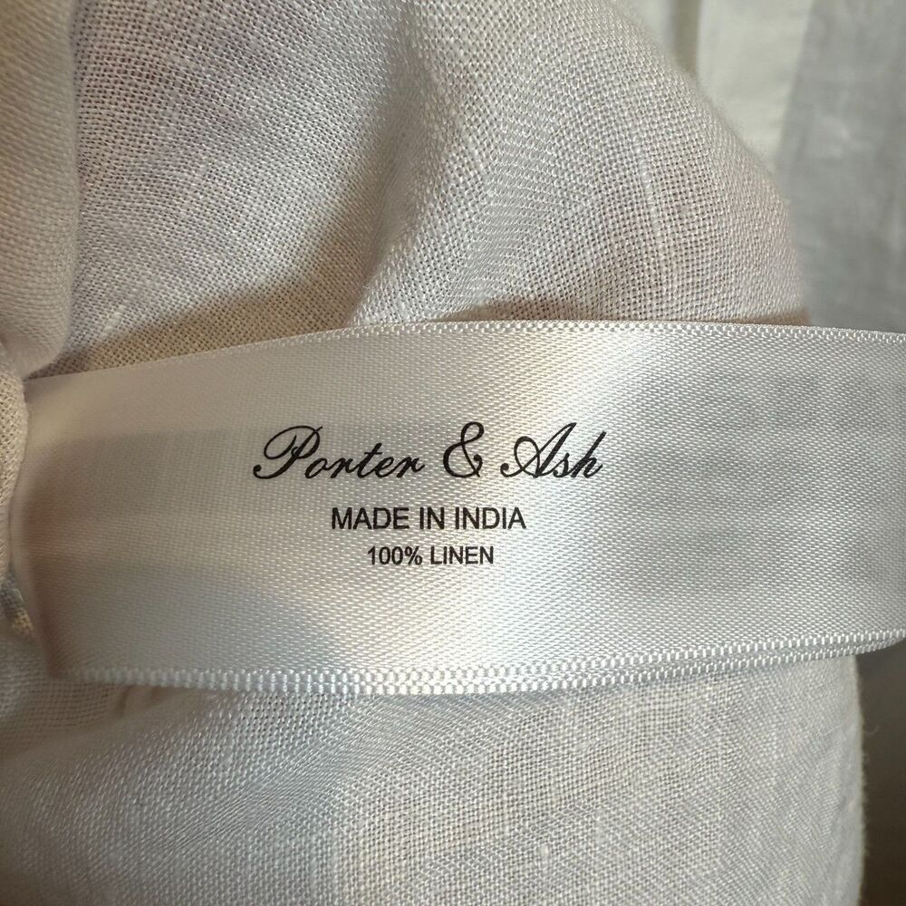 Porter and Ash White Linen Shirt Men's Size Large Beachy Neutral Casual Classic - Picture 12 of 16